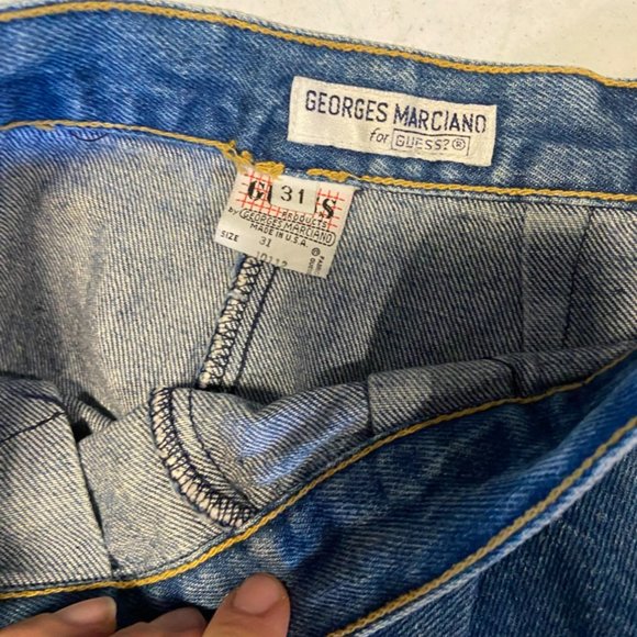 Vintage Georges Marciano Guess Jeans Denim Side Zipper Size 31 - Picture 5 of 8